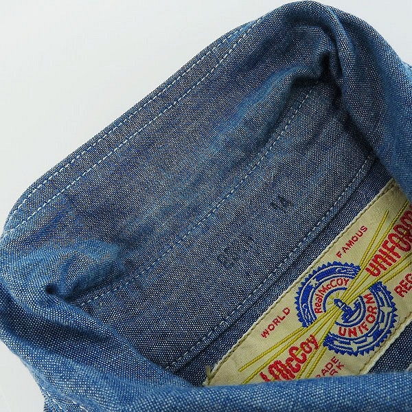 実際に弊社で買取させて頂いたThe REAL MCCOY'S/リアルマッコイズ USN シャンブレー シャツ/14の画像 8枚目