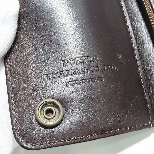 実際に弊社で買取させて頂いたWACKO MARIA×PORTER/ワコマリア×ポーター 2つ折り レザーウォレット の画像 3枚目