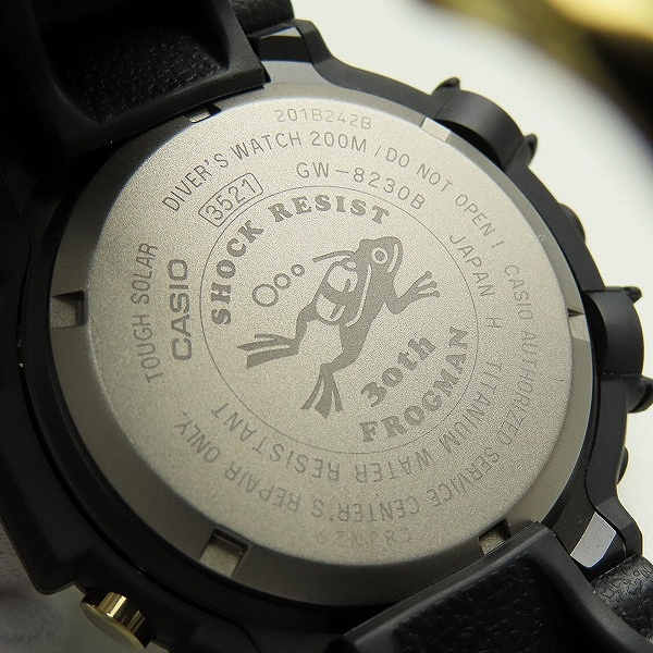 実際に弊社で買取させて頂いたG-SHOCK/Gショック MASTER OF G - SEA FROGMAN/フロッグマン 30周年記念 GW-8230B-9AJRの画像 4枚目
