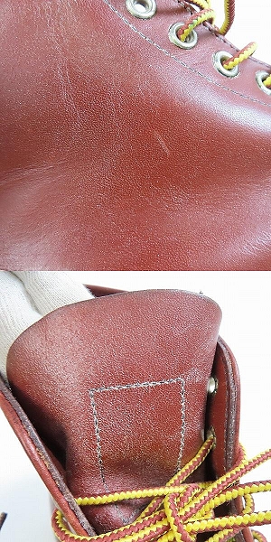 実際に弊社で買取させて頂いたREDWING/レッドウィング プレーントゥブーツ 茶 9105 /US9の画像 7枚目