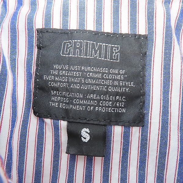 実際に弊社で買取させて頂いたTHE CRIMIE/クライミー ストライプ 半袖シャツ 刺繍 Sの画像 2枚目