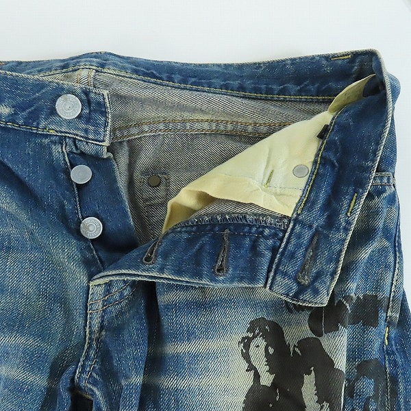 実際に弊社で買取させて頂いたHYSTERIC GLAMOUR/ヒステリックグラマー DOORS プリント USED加工 デニム 0292AP04/30の画像 5枚目