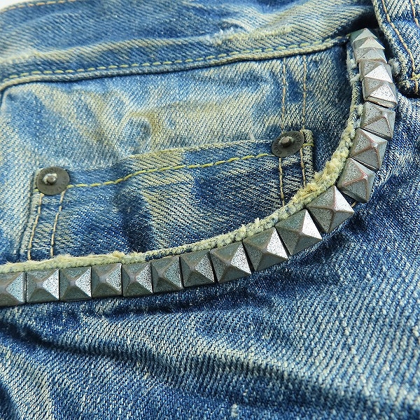 実際に弊社で買取させて頂いたHisteric Gloumer/ヒステリックグラマー XXX ポケットスタッズ プリント デニムパンツ/32の画像 8枚目