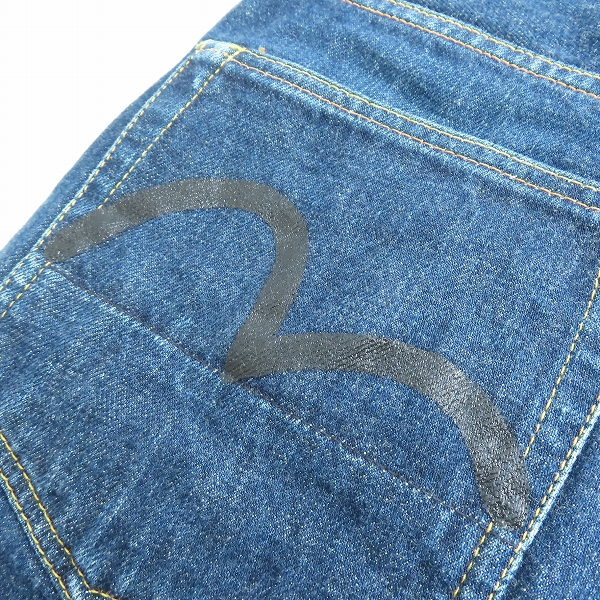 実際に弊社で買取させて頂いたEVISU/エヴィス No2 Lot.2000 カモメ プリント ボタンフライ デニムパンツ/29×35の画像 6枚目