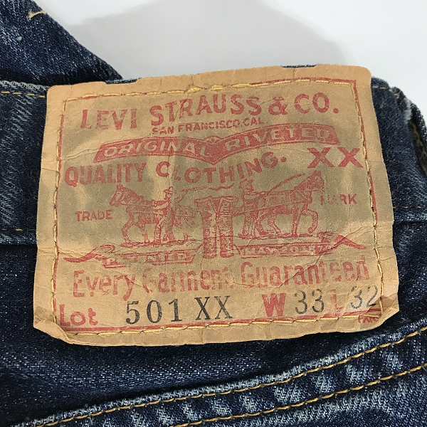 実際に弊社で買取させて頂いたLEVIS/リーバイス 501XX 米国製 555刻印/バレンシア工場 ビッグE デニムパンツ/ジーンズ 501-0004/W33の画像 2枚目