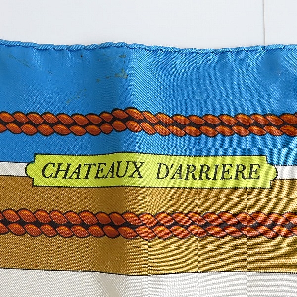 実際に弊社で買取させて頂いたHERMES/エルメス カレ90 CHATEAUX D'ARRIERE 艫飾り スカーフの画像 4枚目