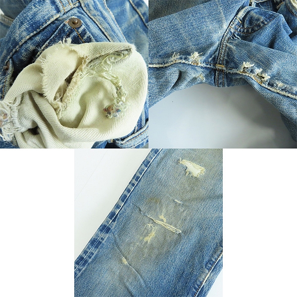 実際に弊社で買取させて頂いたLEVI'S/リーバイス 501 ボタン裏刻印6 71~73年代 ビッグE 不均等V 平行ステッチ ボタンフライ ヴィンテージ デニムパンツの画像 7枚目