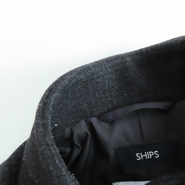 実際に弊社で買取させて頂いたSHIPS/シップス スーパー140'S EX FINE WOOL メルトン スタンドカラー コート 114-45-0101/Sの画像 4枚目