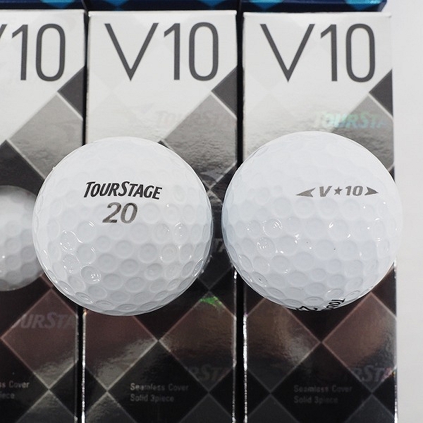 実際に弊社で買取させて頂いた【未使用】BRIDGESTONE/ブリヂストン TOURSTAGE/ツアーステージ V10 ゴルフボール ホワイト 6スリーブ/計18個の画像 1枚目