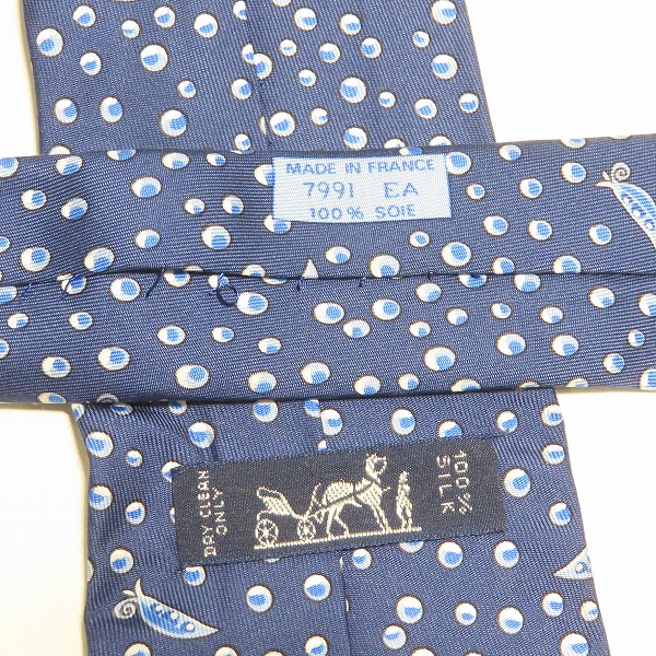 実際に弊社で買取させて頂いたHERMES/エルメス 雫/水玉総柄 ネクタイ の画像 3枚目