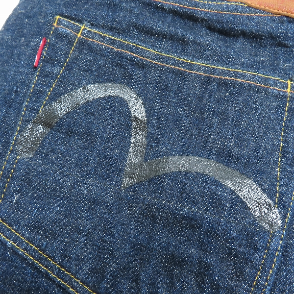 実際に弊社で買取させて頂いたEVISU/エヴィス Lot.2000 No.1 SPECIAL 30周年記念」 GATAGATA 黒カモメ デニムパンツ/40×32の画像 6枚目