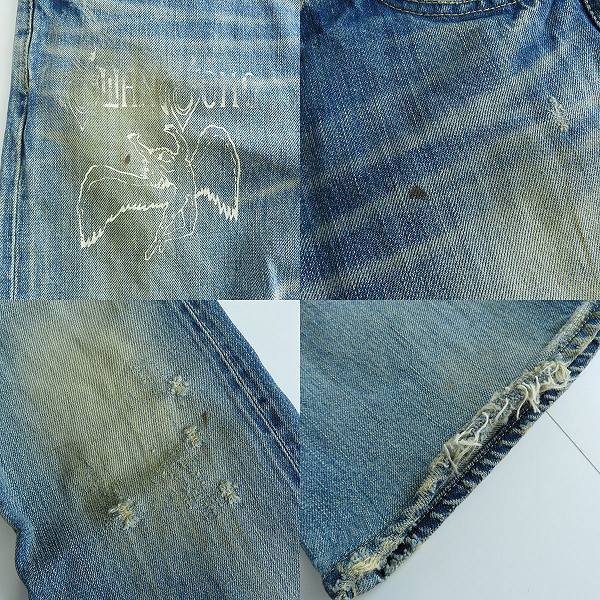 実際に弊社で買取させて頂いたHisteric Gloumer/ヒステリックグラマー XXX ポケットスタッズ プリント デニムパンツ/32の画像 9枚目