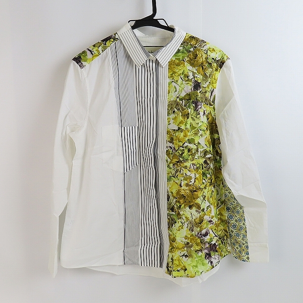 実際に弊社で買取させて頂いたPaul Smith/ポールスミス フラワー×ストライプ柄切替 長袖シャツ 46L