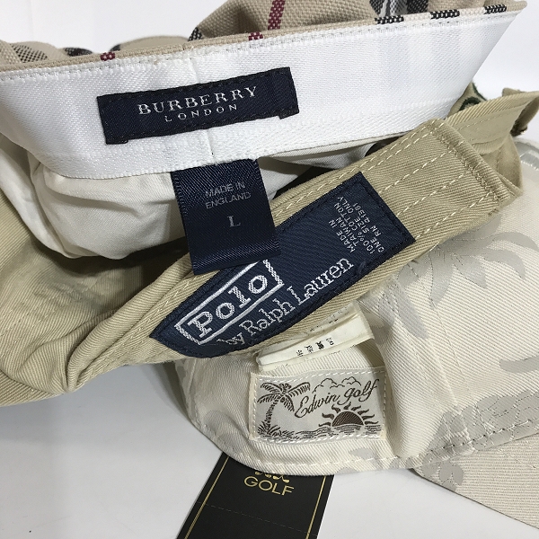 実際に弊社で買取させて頂いた【おまとめ/未使用含む】ラルフローレン/バーバリー/エドウィン 他 キャップ/帽子