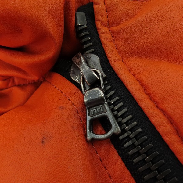 実際に弊社で買取させて頂いたBACKLASH/バックラッシュ カンガルー レザー キルティング ダウン ジャケット R1363-02/XLの画像 5枚目