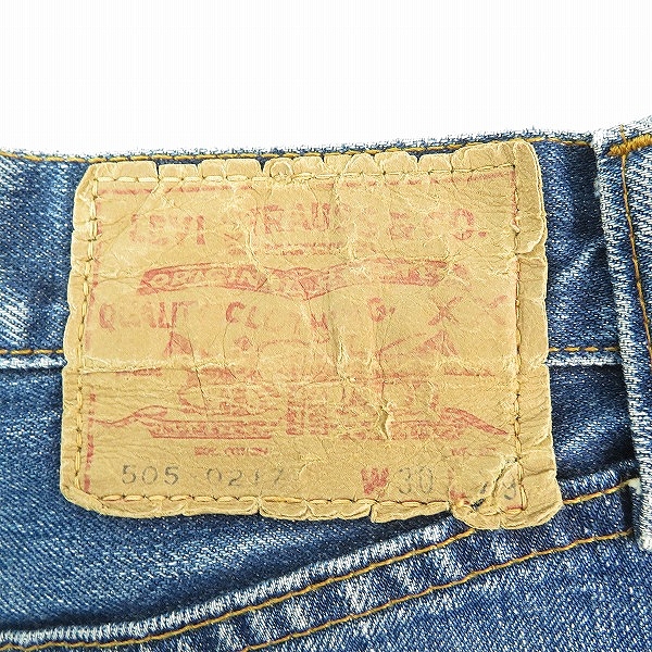 実際に弊社で買取させて頂いたリーバイス 505 0217 刻印4 フロント並行ステッチ 42TALON ビッグE バックポケット裏シングル 赤タブ不均等 ヴィンテージ/W30の画像 2枚目