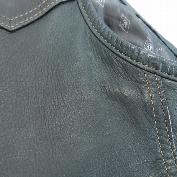 実際に弊社で買取させて頂いたTHE FLAT HEAD/フラットヘッド ディアスキン レザーベスト 36の画像 5枚目