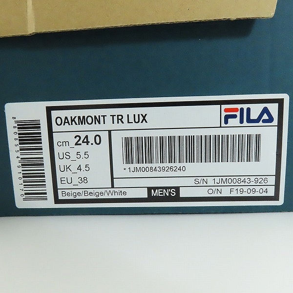 実際に弊社で買取させて頂いた【未使用】FILA/フィラ  Oakmont Tr Lux Sneakers スニーカー 1JM00843 /24の画像 9枚目