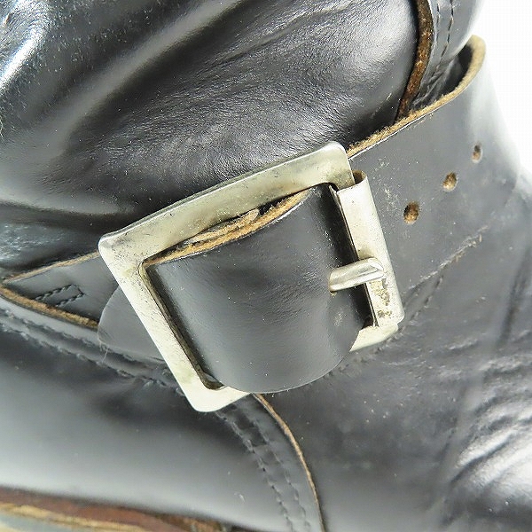 実際に弊社で買取させて頂いたRED WING/レッドウィング レザーエンジニアブーツ ブラック 8の画像 9枚目