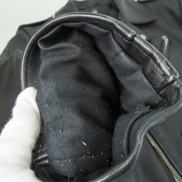 実際に弊社で買取させて頂いたSchott/ショット 613US ONE STAR/ワンスター ダブルライダースジャケット 7007/40の画像 6枚目