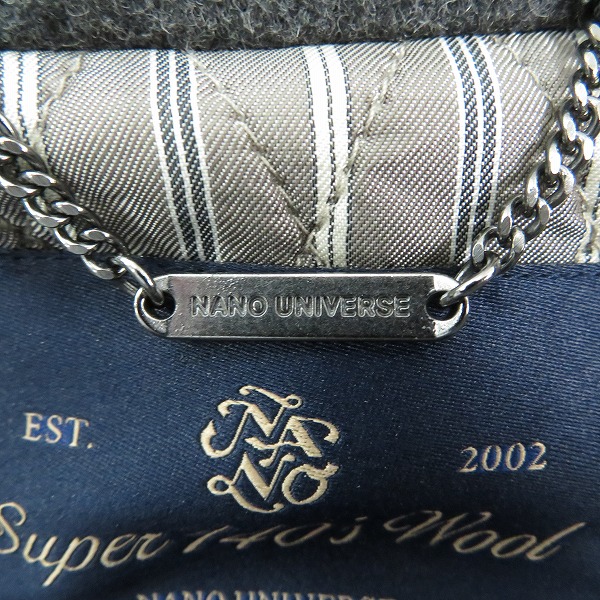 実際に弊社で買取させて頂いたnano universe/ナノユニバース SUPER140's チェスターコート 668-0215001 /Mの画像 6枚目