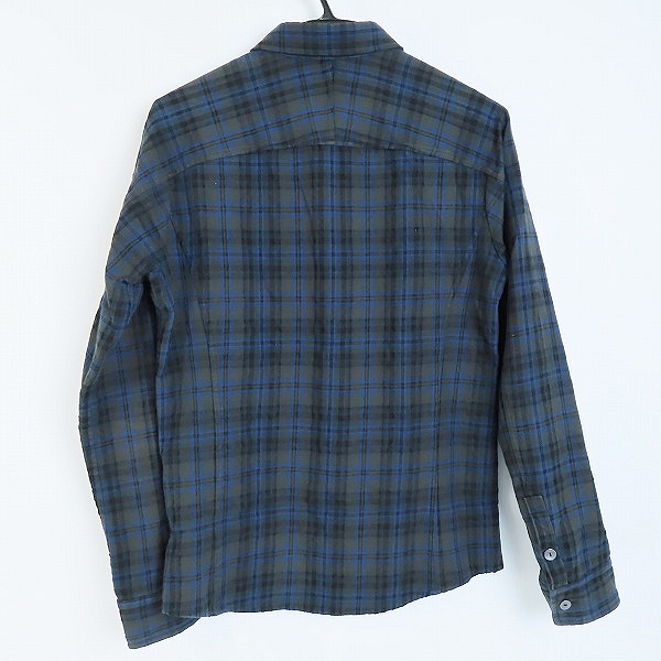 実際に弊社で買取させて頂いたDhyana/ディアーナ チェック柄 長袖シャツ 胸レザーポケット D13AW-70/2の画像 1枚目