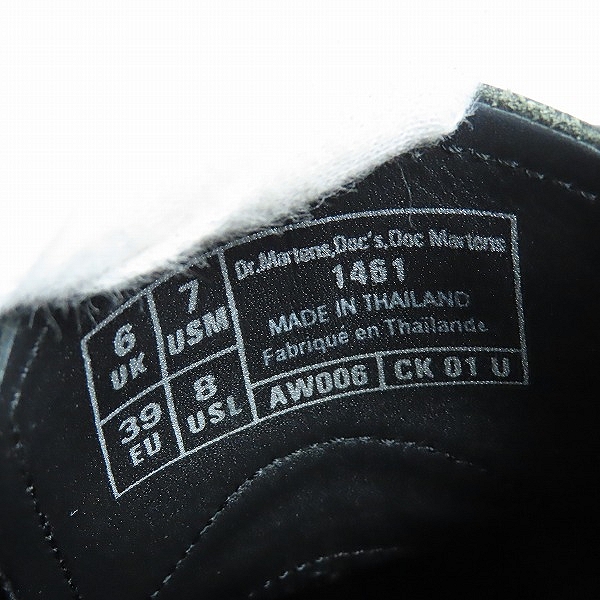 実際に弊社で買取させて頂いたDr.Martens/ドクターマーチン 1461 MONO 3EYE SHOE/3ホールブーツ/UK6の画像 5枚目