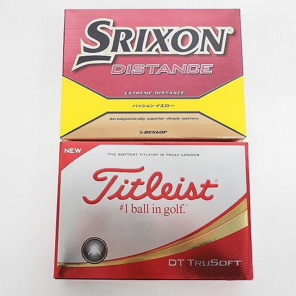 実際に弊社で買取させて頂いた【未使用/オウンネーム含】Titleist/タイトリスト DT TRUSOFT・SRIXON/スリクソン DISTANCE ゴルフボール 計2ダースの画像 3枚目