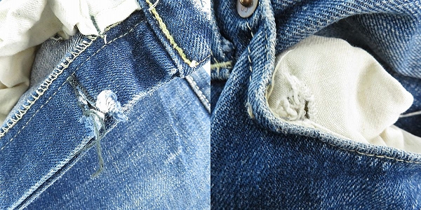 実際に弊社で買取させて頂いたLEVIS/リーバイス ドーム型ツープロング/均等V/片面ビッグE/隠しリベット/Vステッチ ベルトループセンター ヴィンテージ デニムの画像 8枚目