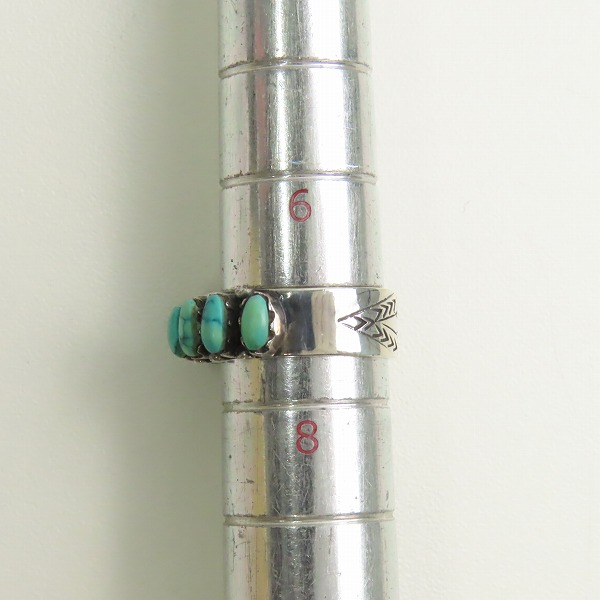 実際に弊社で買取させて頂いたHOLLYWOOD RANCH MARKET/ハリウッドランチマーケット シルバーリング ターコイズ 7号-7.5号の画像 8枚目