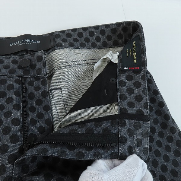 実際に弊社で買取させて頂いた【JPタグ】DOLCE&GABBANA/ドルチェ&ガッバーナ DENIM ドット柄 ストレッチパンツ G647LD/G8Q60/50の画像 5枚目