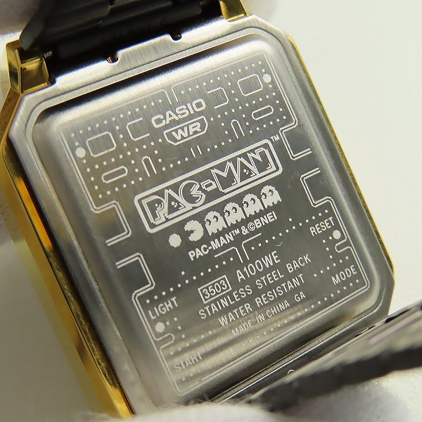実際に弊社で買取させて頂いたCASIO/カシオ×PAC-MAN/パックマン コラボレーションモデル A100WEPC-1BJRの画像 4枚目