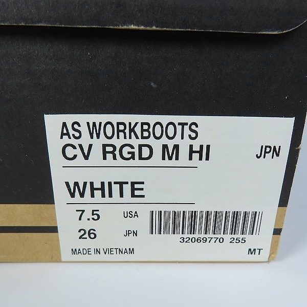 実際に弊社で買取させて頂いたCONVERSE/コンバース ALL STAR AS WORKBOOTS CV RGD M HI 2 オールホワイト/26の画像 9枚目