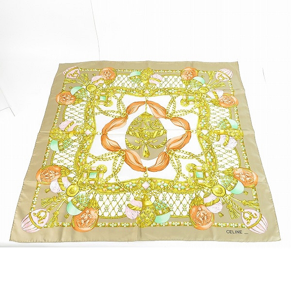 実際に弊社で買取させて頂いたCELINE/セリーヌ 宝石柄総柄 大判ストールの画像 3枚目