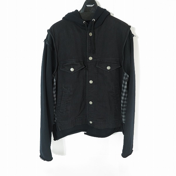 実際に弊社で買取させて頂いたJohn UNDERCOVER/ジョン アンダーカバー 19SS 再構築 フーデッド デニムジャケット JUW4205 2