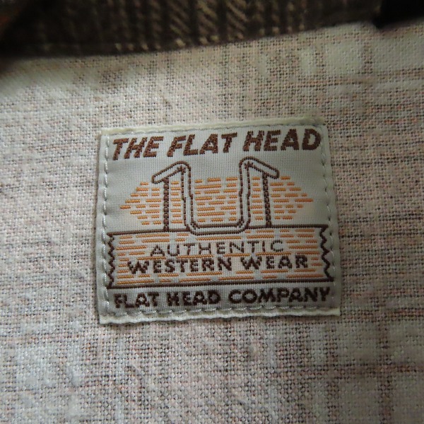 実際に弊社で買取させて頂いたTHE FLAT HEAD/フラットヘッド チェック柄 ネルシャツ オレンジ/40の画像 2枚目