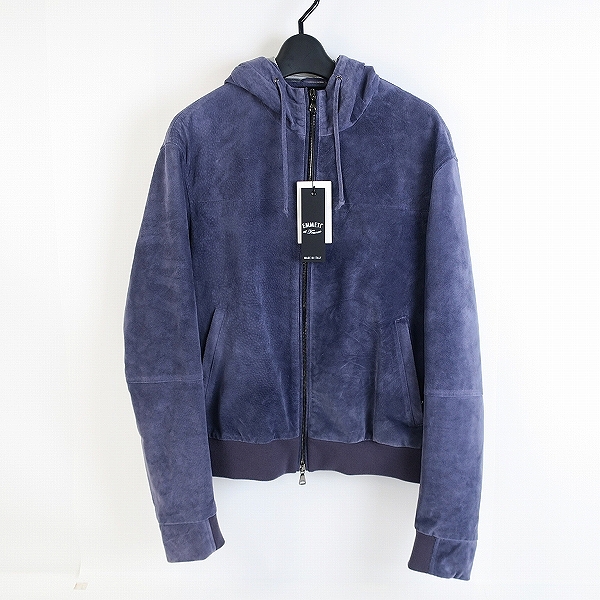 実際に弊社で買取させて頂いた【未使用】EMMETI/エンメティ UNITED ARROWS別注 レザー フーデッド ブルゾン パーカー/46