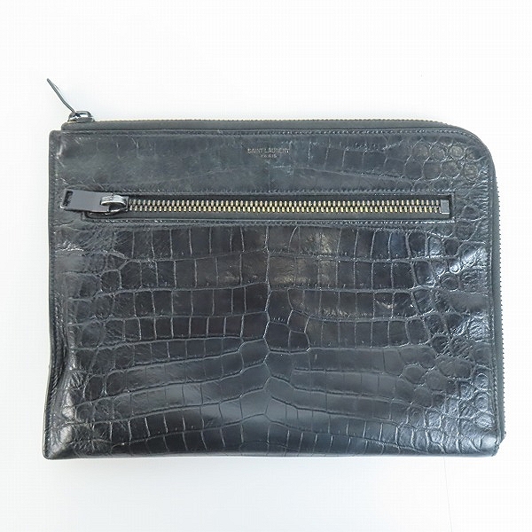 実際に弊社で買取させて頂いたSAINTLAURENTPARIS/サンローランパリ レザークラッチバッグ クロコ型押し