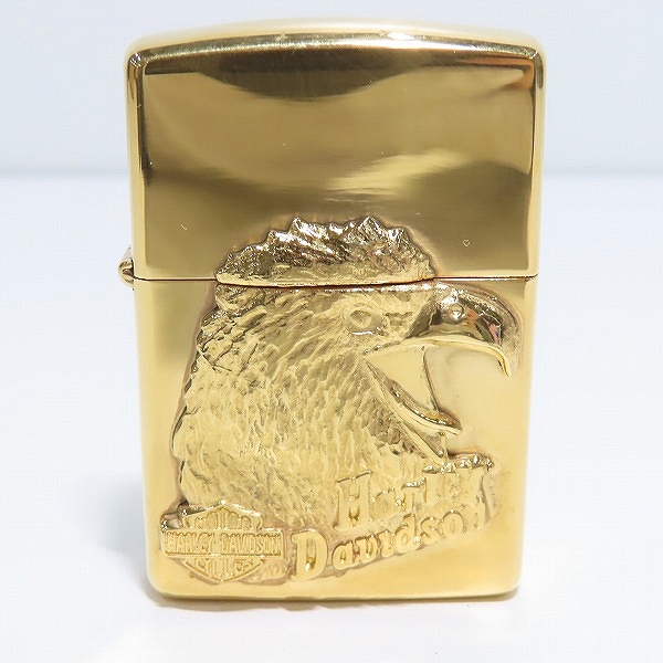 実際に弊社で買取させて頂いたZippo/ジッポー HARLEYDAVIDSON/ハーレーダビッドソン イーグルメタル貼り ゴールド 1932-1991/1991年製