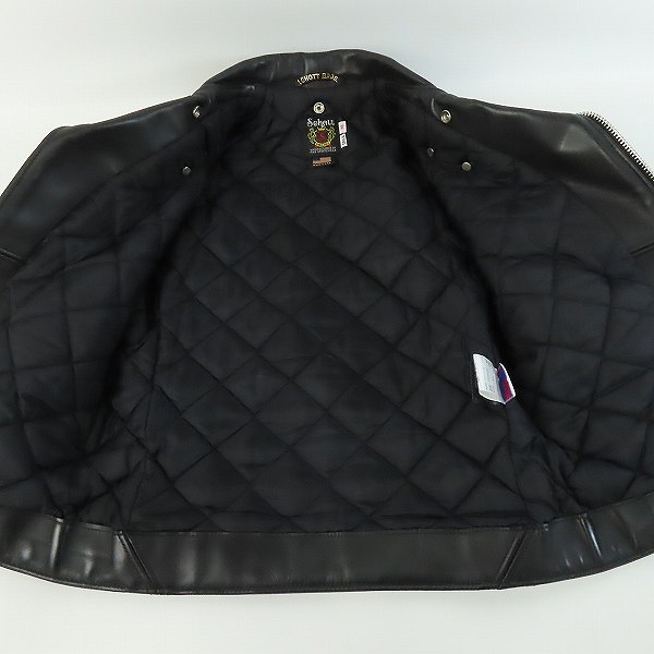 実際に弊社で買取させて頂いたSchott/ショット TALL ONE STAR RIDERS JACKET 1スター ワンスター ダブルライダースジャケット 牛革  7164/613US 36 の画像 5枚目