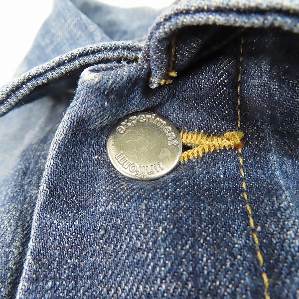 実際に弊社で買取させて頂いたuniform experiment/ユニフォームエクスペリメント 22SS DAMAGED DENIM JACKET UE-220032 2の画像 6枚目