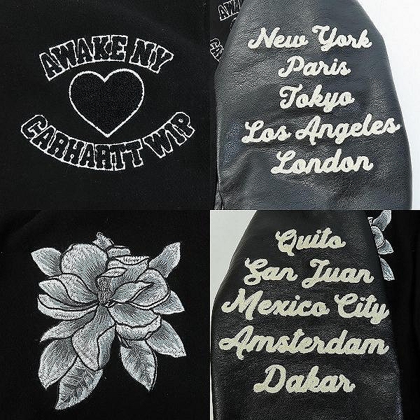 実際に弊社で買取させて頂いたCarhartt WIP×Awake NY/カーハート×アウェイク ニューヨーク Teddy Jacket 23ss スタジャン/Mの画像 8枚目