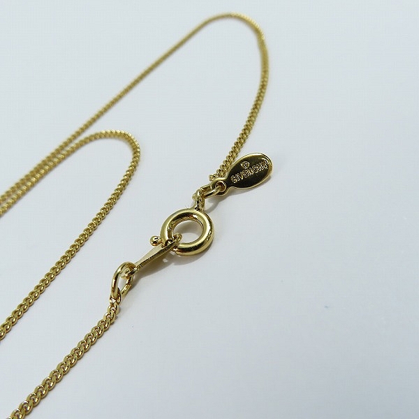 実際に弊社で買取させて頂いたGIVENCHY/ジバンシィ スクエア ラインストーン Gロゴ ゴールド加工 ネックレスの画像 5枚目