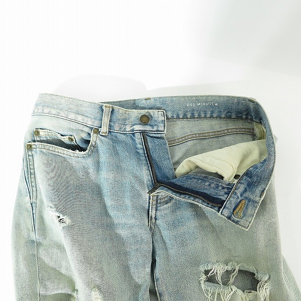 実際に弊社で買取させて頂いたSAINTLAURENTPARIS/サンローランパリ 18SS クラッシュデストロイデニムパンツ 476095/27の画像 6枚目