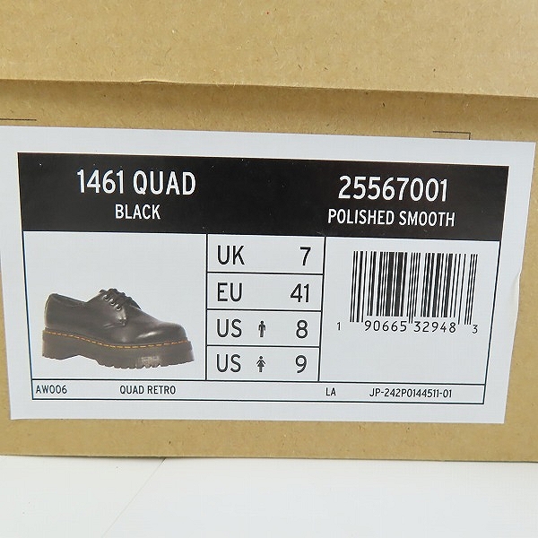 実際に弊社で買取させて頂いたDr.Martens/ドクターマーチン 3ホールシューズ/1461 QUAD PLATFORM LEATHER SHOES 25567001/UK7の画像 9枚目