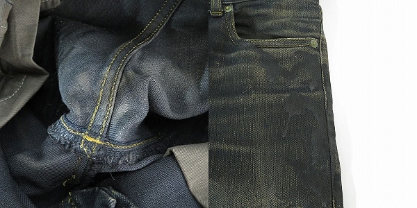 実際に弊社で買取させて頂いたSAINTLAURENTPARIS/サンローランパリ 13AW オーバーダイ ダメージ加工スキニーデニムパンツ 328936/27の画像 8枚目