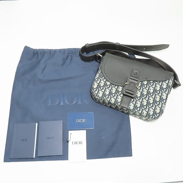 実際に弊社で買取させて頂いた【証明書付き】DIOR/ディオール  レザー切り替えオブリークショルダーバッグ 1ADPO049YKSの画像 9枚目