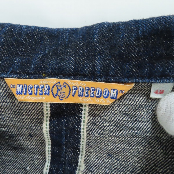実際に弊社で買取させて頂いたMr.FREEDOM/ミスターフリーダム SUGAR CANE/シュガーケーン デニムジャケット/42の画像 2枚目