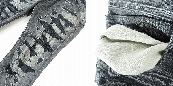 実際に弊社で買取させて頂いたCRIMIE/クライミー BORN FREE SUPER CLASH DENIM JEANS ダメージ加工 デニムパンツ/ブラック系/CR1-02A1-PL05 /30の画像 9枚目