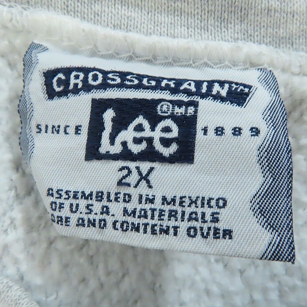 実際に弊社で買取させて頂いたLEE/リー 90S/ヴィンテージ CROSSGRAIN REVERSEWEAVE TYPE SWEATSHIRT クルーネックスウェット 2Xの画像 2枚目